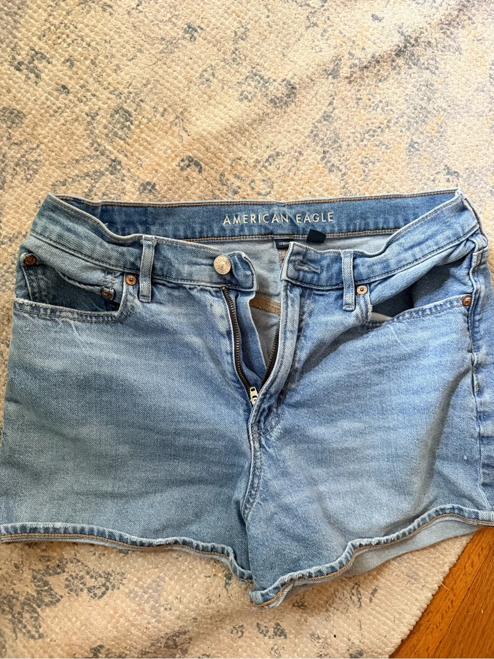 AE Strigid Super High-Waisted Relaxed Denim Shorts